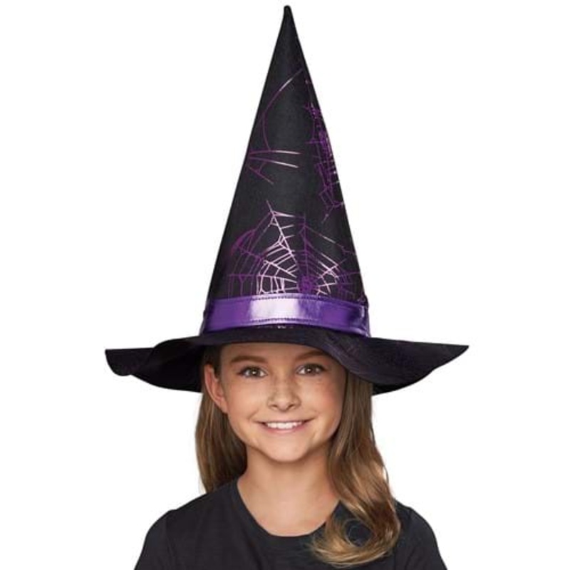 Purple Web Witch Hat for Girls Standard