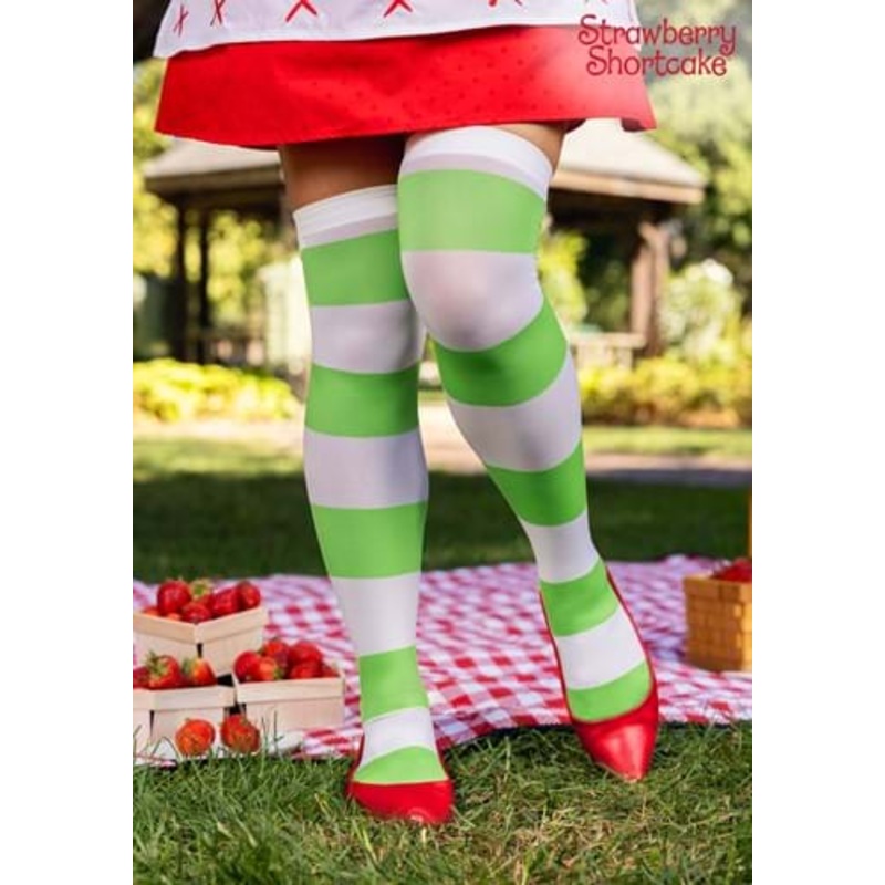 Strawberry Shortcake Costume Thigh High Tights for Women Standard