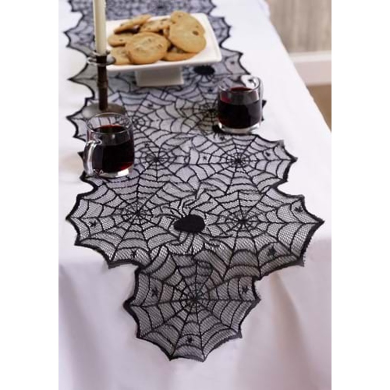 Swarm of Spider Webs Table Runner Decoration Standard