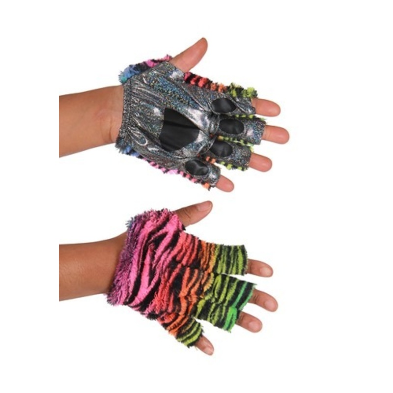 Tiger Neon Rainbow Fingerless Paws Standard