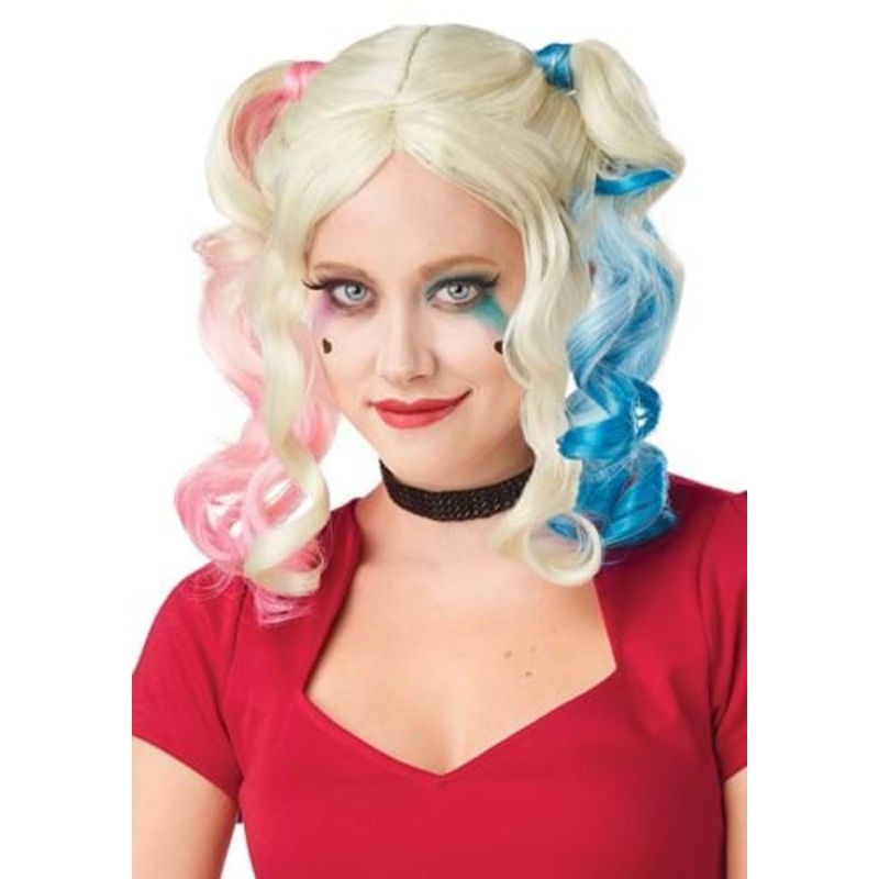 Two Tone Harlequin Pigtail Women's Costume Wig Standard