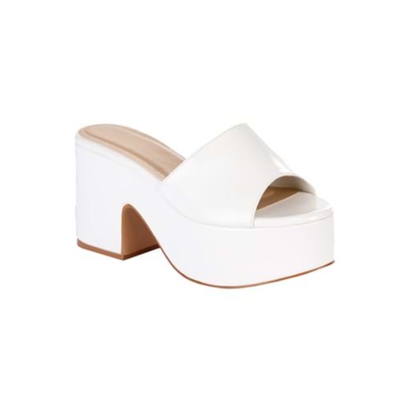 White Mule Disco Sandal Shoes for Women Size 5