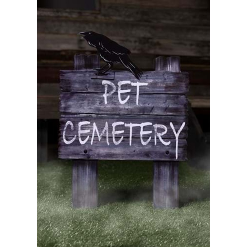 Witch Way Pet Cemetery Sign Halloween Decoration Standard