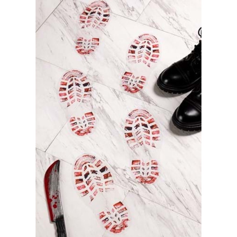 11-Inch PVC Bloody Shoe Prints Halloween Decoration Standard
