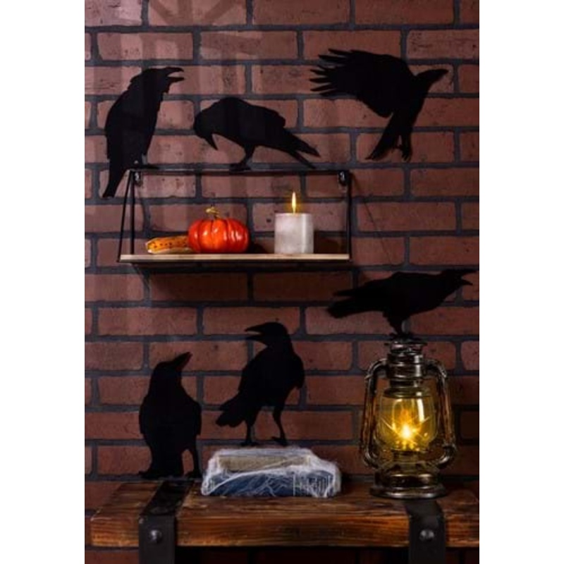 12 Piece Black Crow Stickers Halloween Decoration Standard