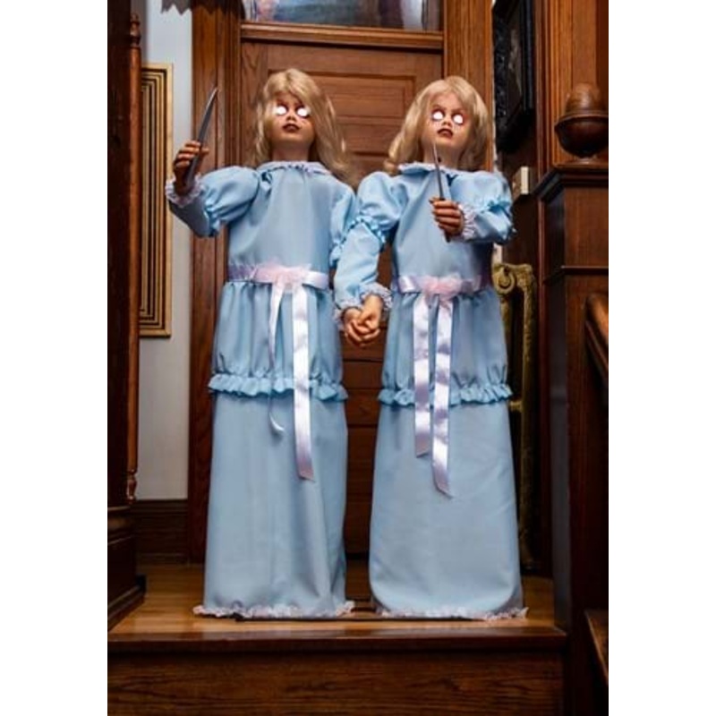4FT Animated Killer Twin Girls Halloween Decoration Standard
