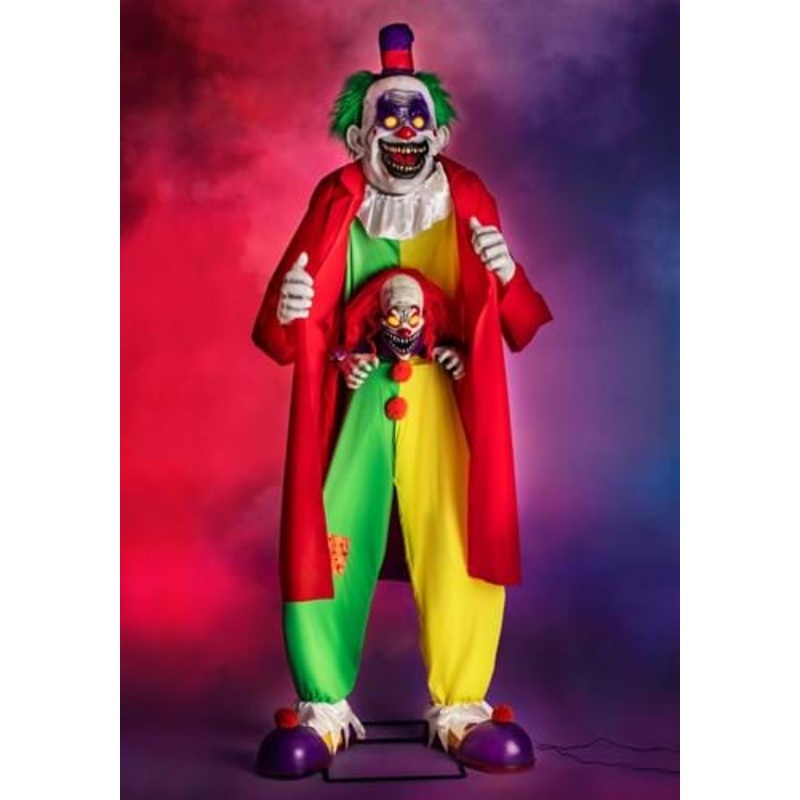 6FT Animated Scary Surprise Evil Clown Halloween Decoration Standard