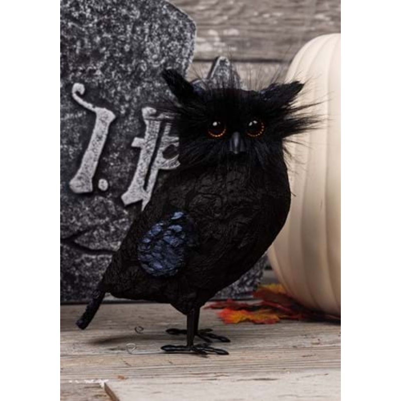 9-Inch Black Owl Prop Decoration Standard