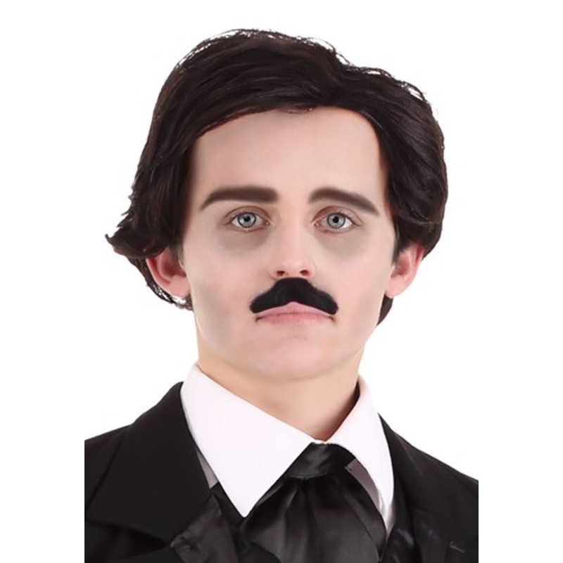 Adult Edgar Allan Poe Wig & Mustache Standard
