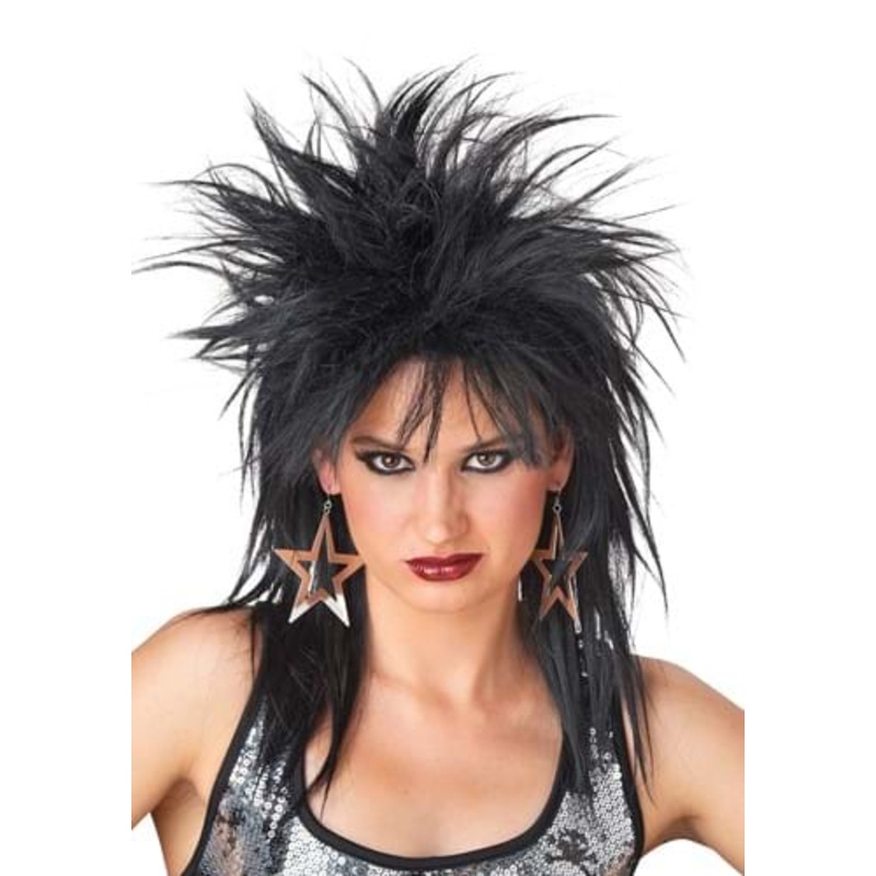 Black Rocker Wig for Women Standard
