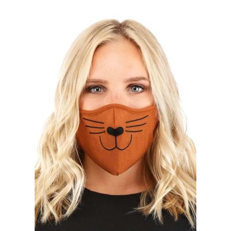 Brown Cat Adult Face Mask Standard