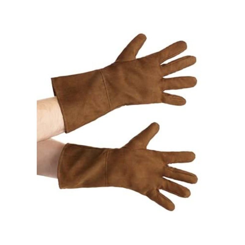 Deluxe Brown Pirate Costume Gloves for Adults Standard