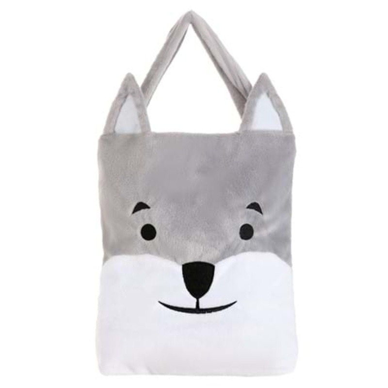 Fuzzy Wolf Treat Bag with Strap Standard