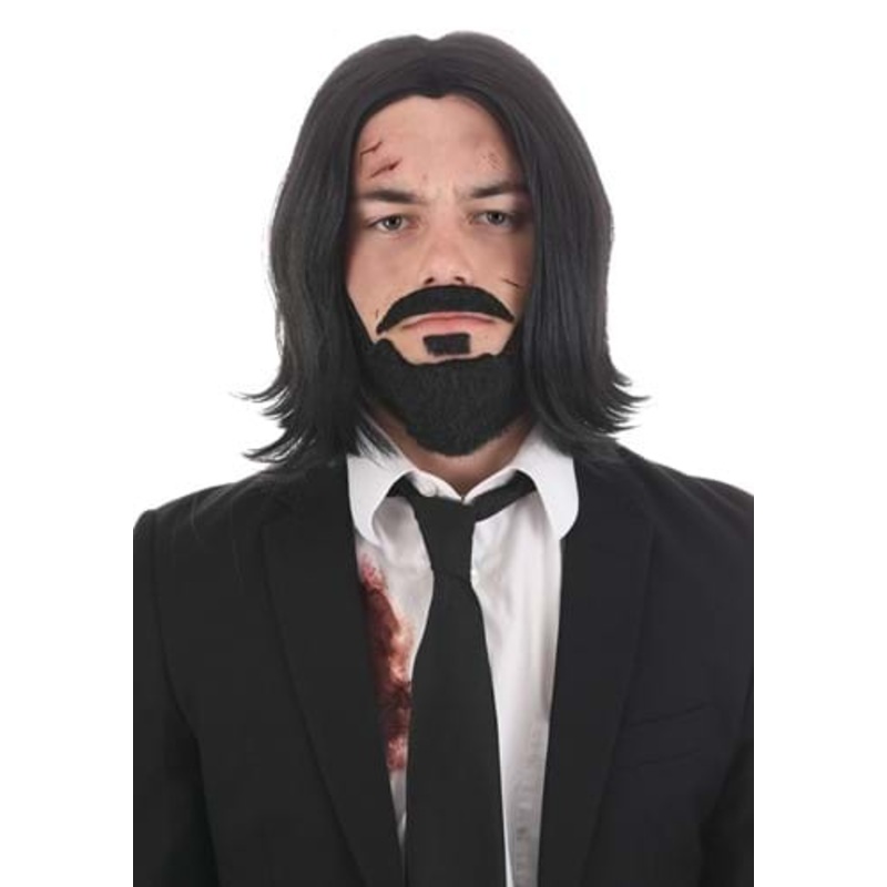 Legendary Hitman Men's Costume Wig and Beard Standard