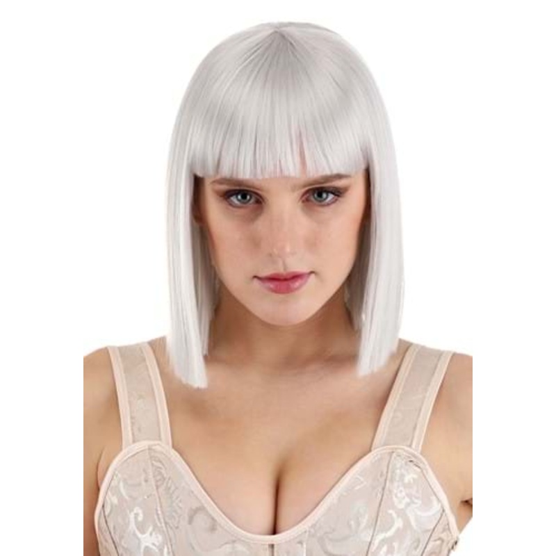 Light Gray Bob Costume Wig for Women Standard