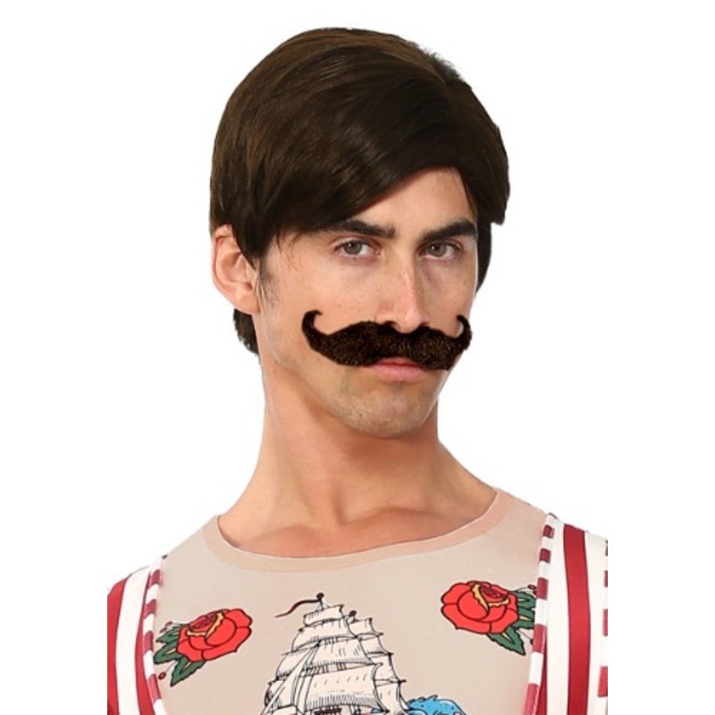 Men's Strongman Costume Wig and Mustache Kit Standard