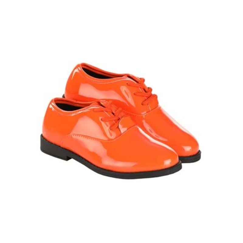 Orange Shiny Tuxedo Shoe for Kids Size 1