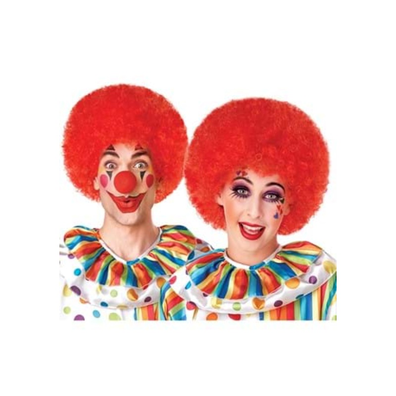 Round Red Clown Costume Wig for Adults Standard