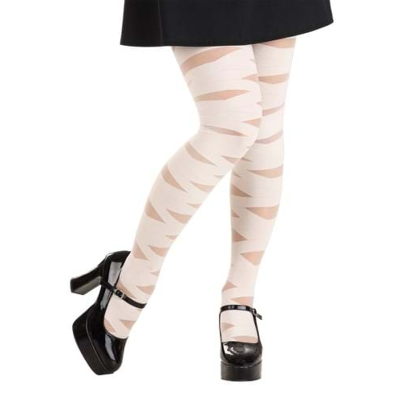 White Cross Banded Gothic Women's Tights Standard