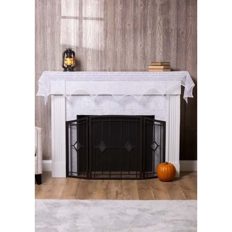 White Spider Web Mantel Scarf Decoration Standard