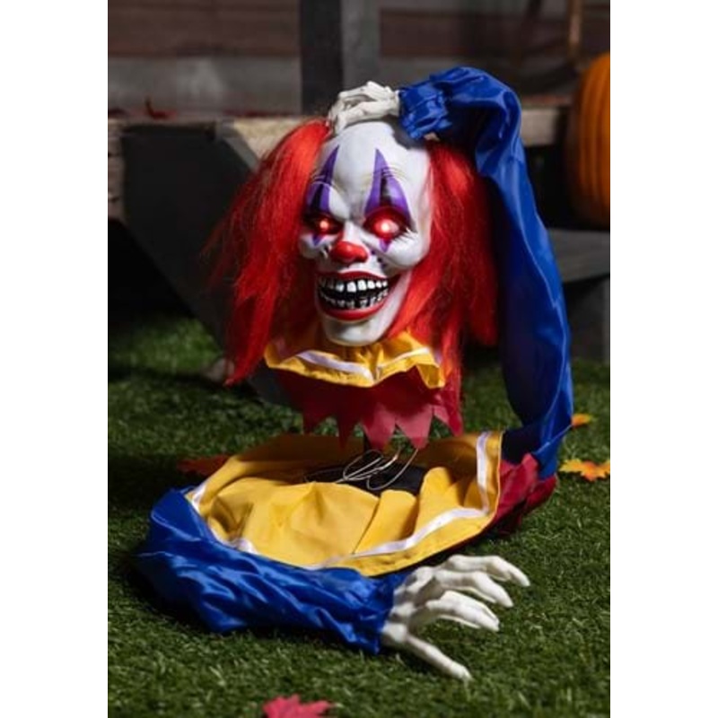 14" Animated Head Popping Clown Ground Breaker Halloween Decoration Standard