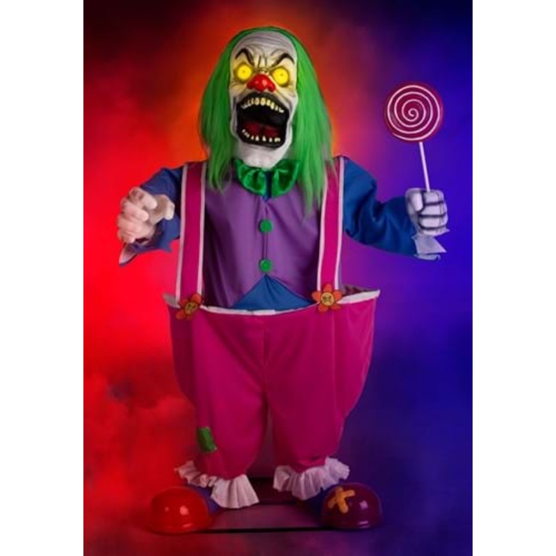 4FT Crazy Evil Killer Clown Animatronic Halloween Decoration Standard
