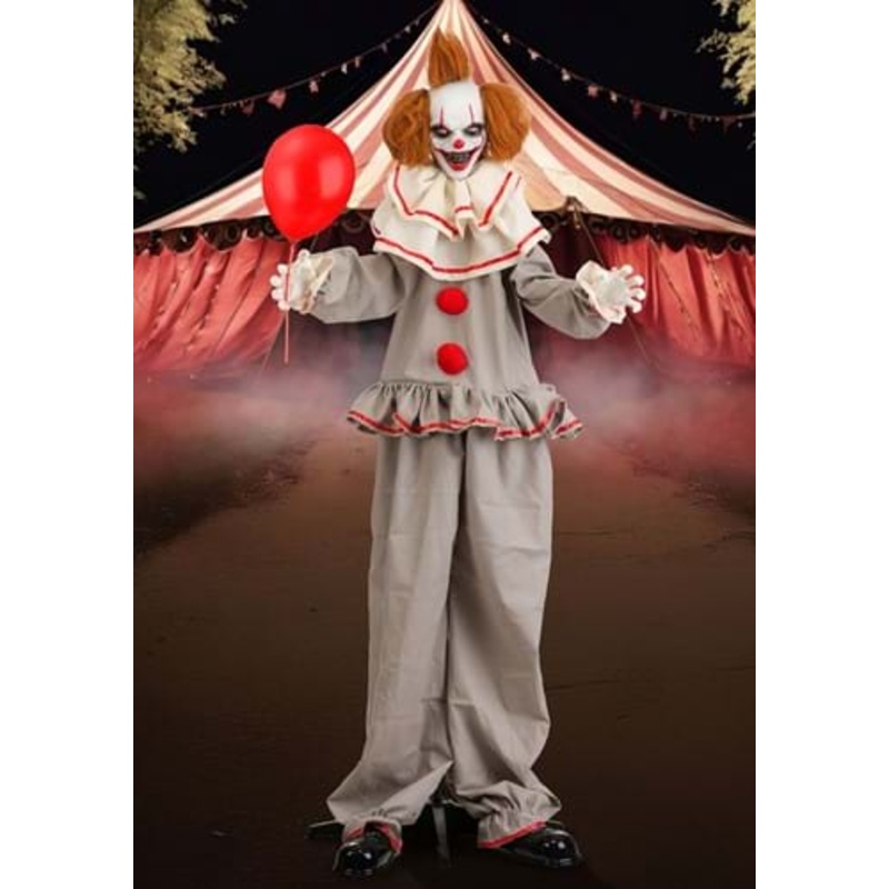 5.5FT Red Cent the Nightmare Clown Animated Decoration - Scream Saver Standard