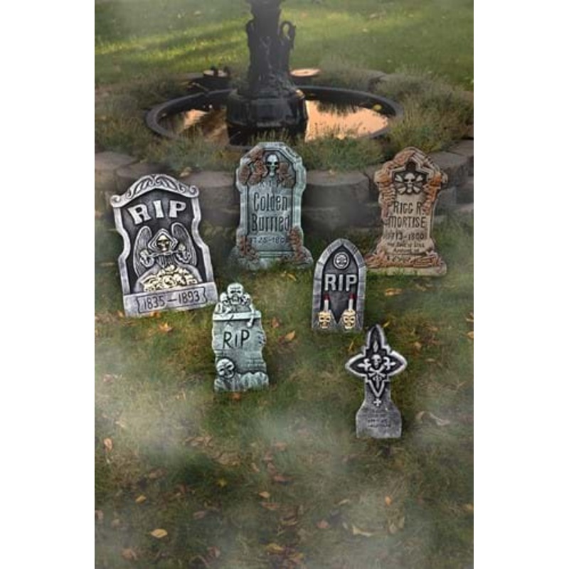 6 Piece Tombstone Halloween Decoration Set Standard