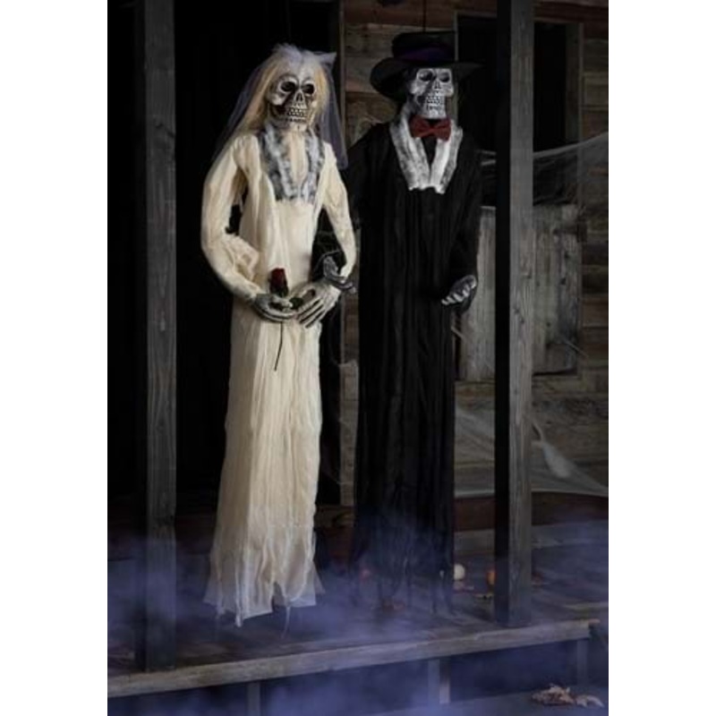 6FT Bride and Groom Halloween Skeleton Decoration Set Standard