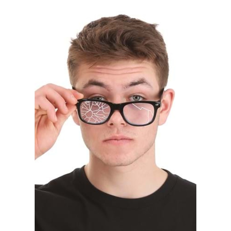 Broken Black Glasses Costume Accessory Standard