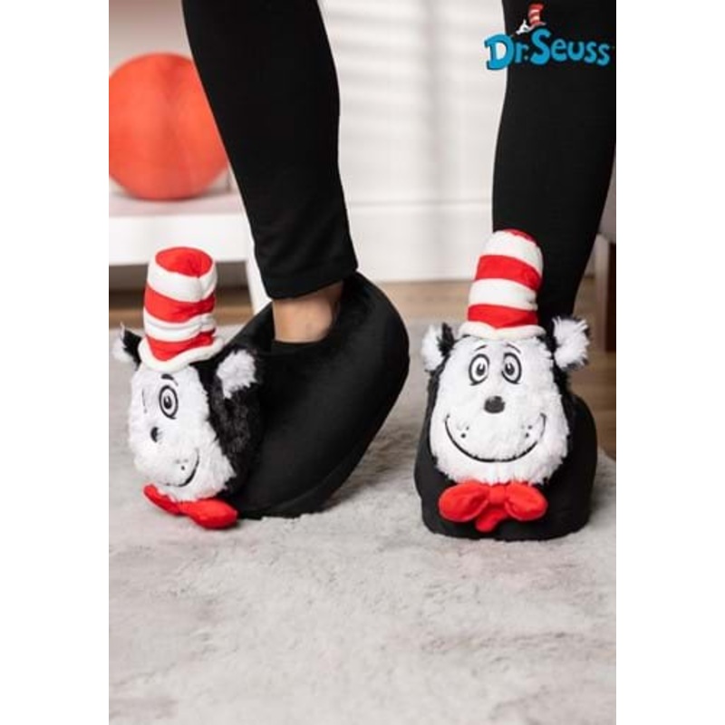 Cat in the Hat 3D Character Adult Slippers Small/Medium