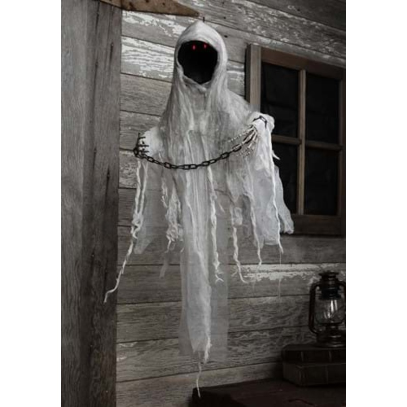 Hanging 3 Foot Faceless Ghost Animatronic Halloween Decoration Standard