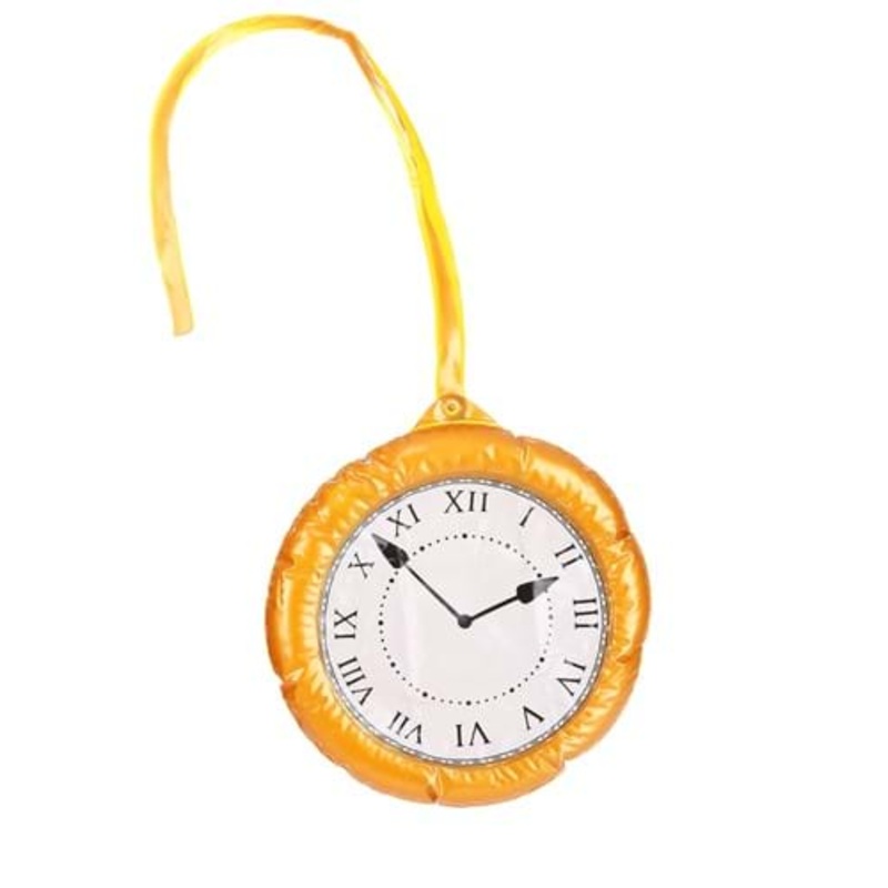 Inflatable Yellow Clock Costume Necklace Standard