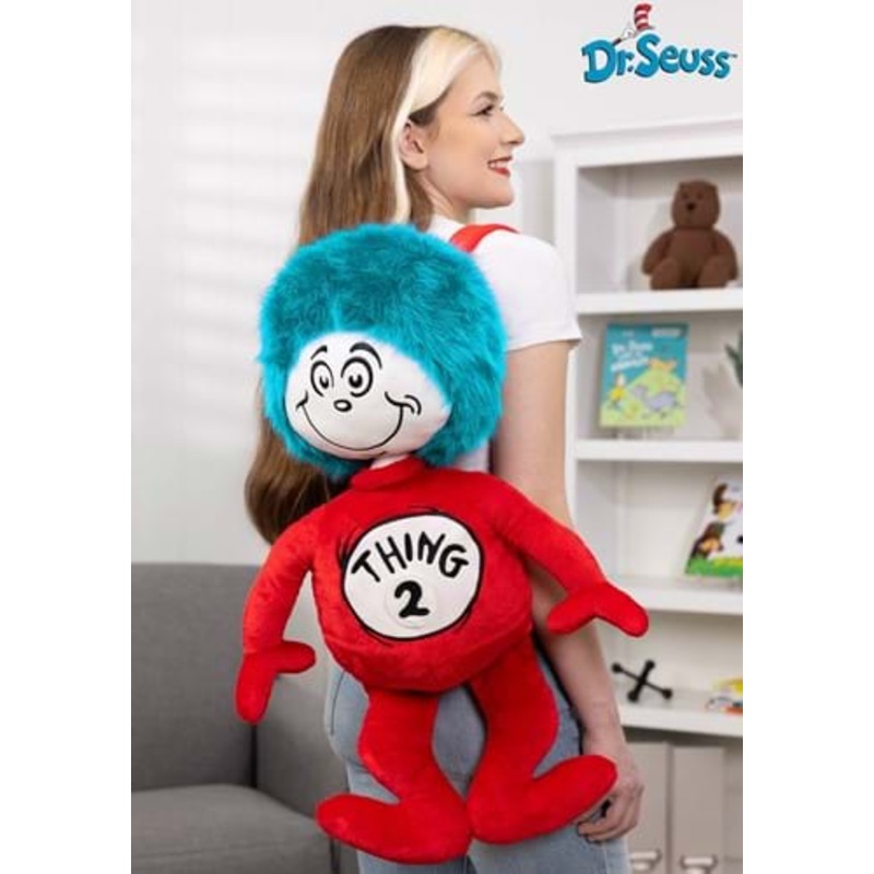 Plush Dr. Seuss Thing 1 & 2 Backpack Standard