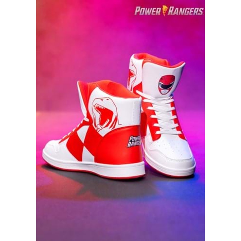 Red Power Rangers Costume Inspired Adult Sneakers Size 6