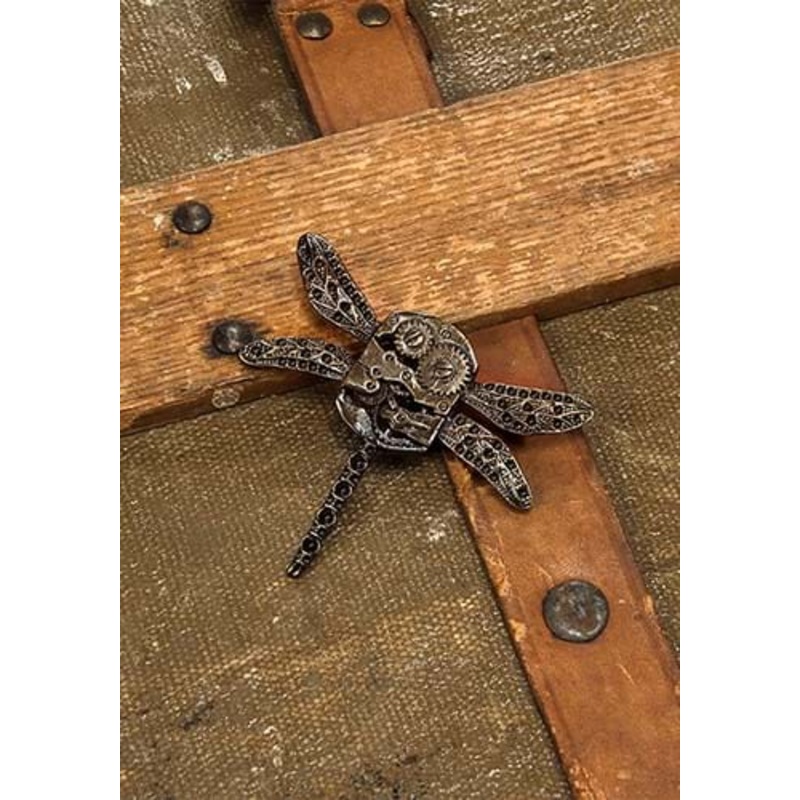 Steampunk Antique Dragonfly Gear Pin Standard