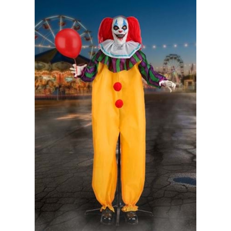 5.5FT Nickles the Nightmare Clown Animatronic Decoration - Scream Saver Standard