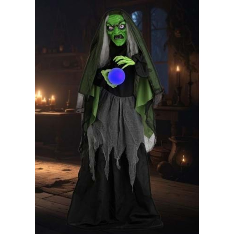 5FT Curse-Casting Witch Animatronic Decoration - Scream Saver Standard