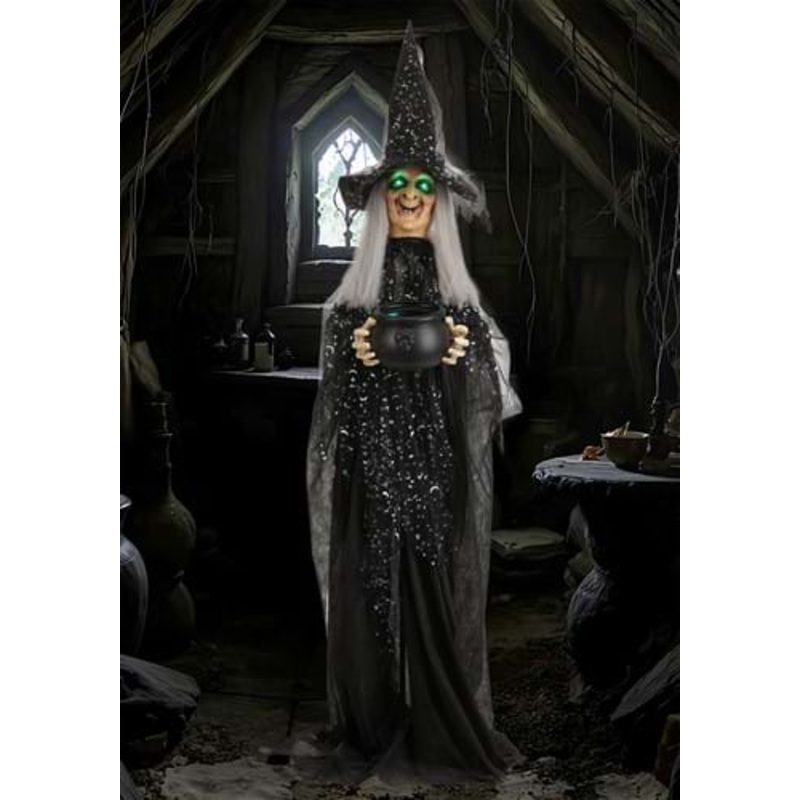 6.3FT Paisley the Potion-Maker Animated Witch Decoration - Scream Saver Standard