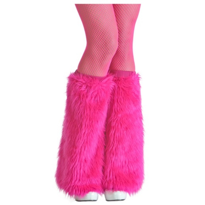 Adult Pink Furry Boot Covers Standard