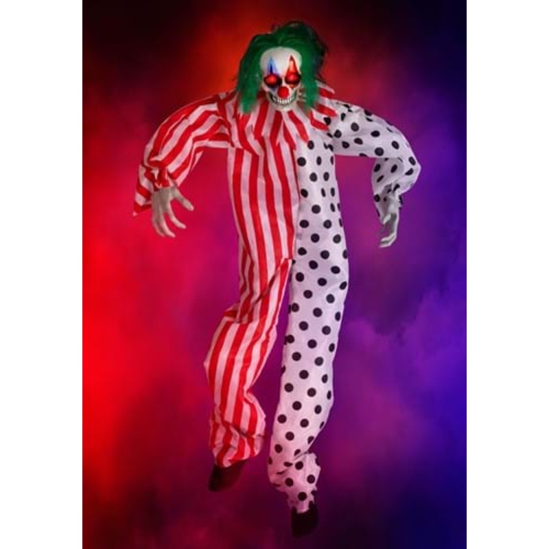 Animated Talking Evil Clown Hanging Halloween Decoration Standard