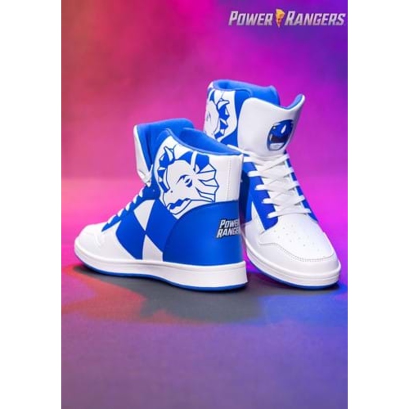 Blue Power Rangers Costume Inspired Sneakers for Adults Size 6
