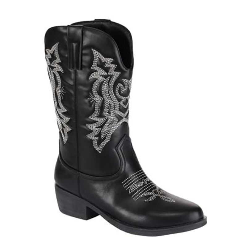 Classic Black Cowgirl Boots for Women Size 5