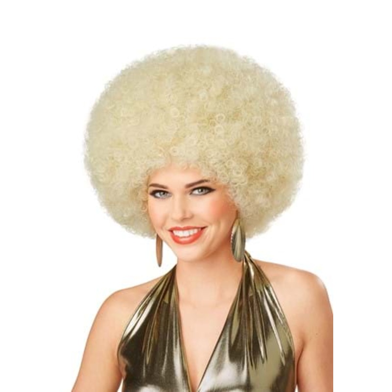 Deluxe Blonde Afro Costume Wig for Adults Standard