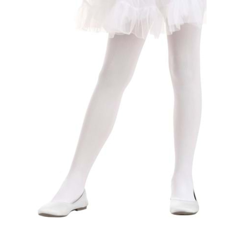 Deluxe White Tights for Girls Standard