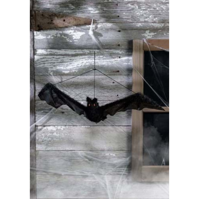Fuzzy Hanging Bat Halloween Decoration Standard