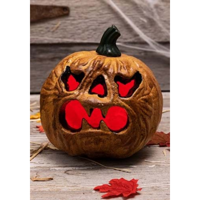Light Up Haunted Pumpkin with Red Lights Decoration Standard
