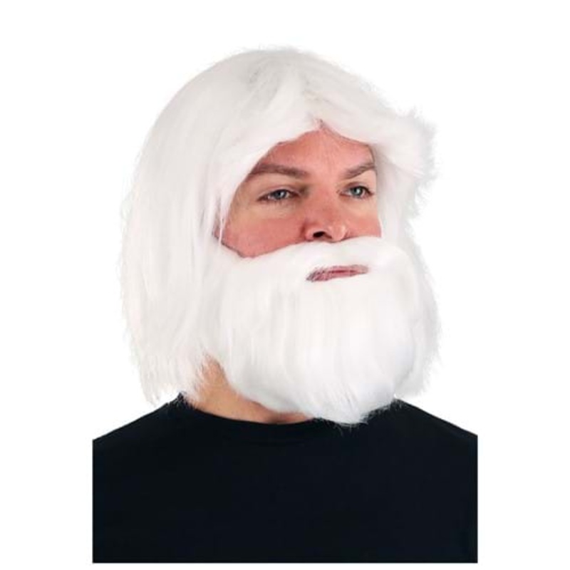 Men's King Neptune Costume Wig and Beard Set Standard