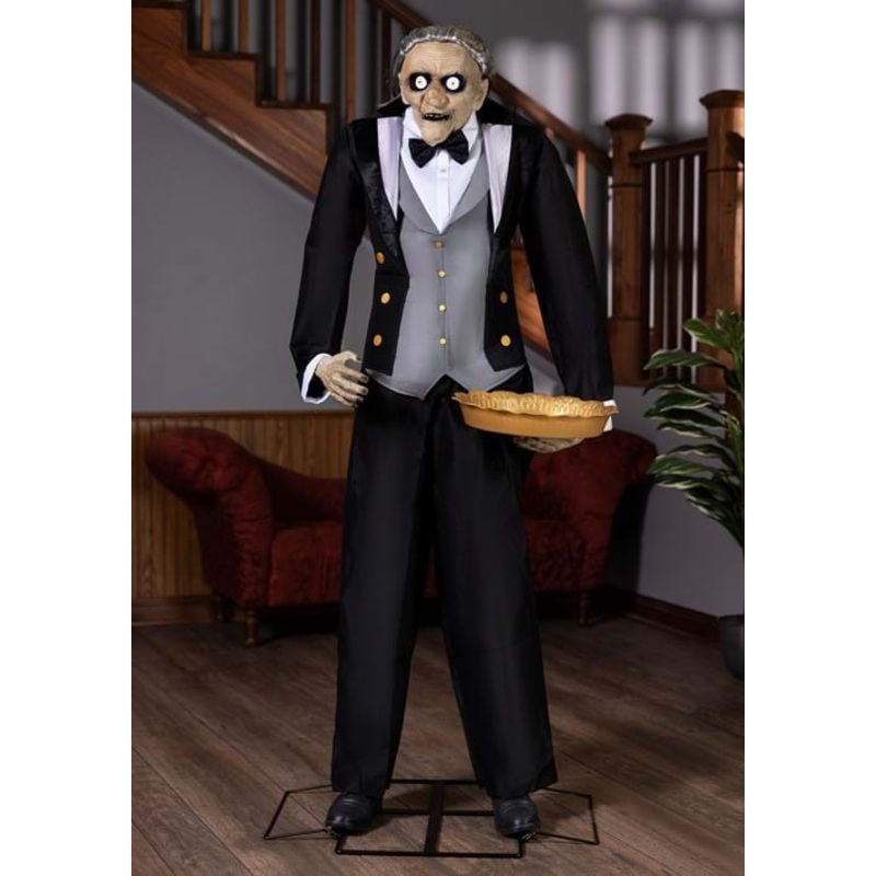 5.6FT Animatronic Evil Greeter Butler Halloween Decoration Standard