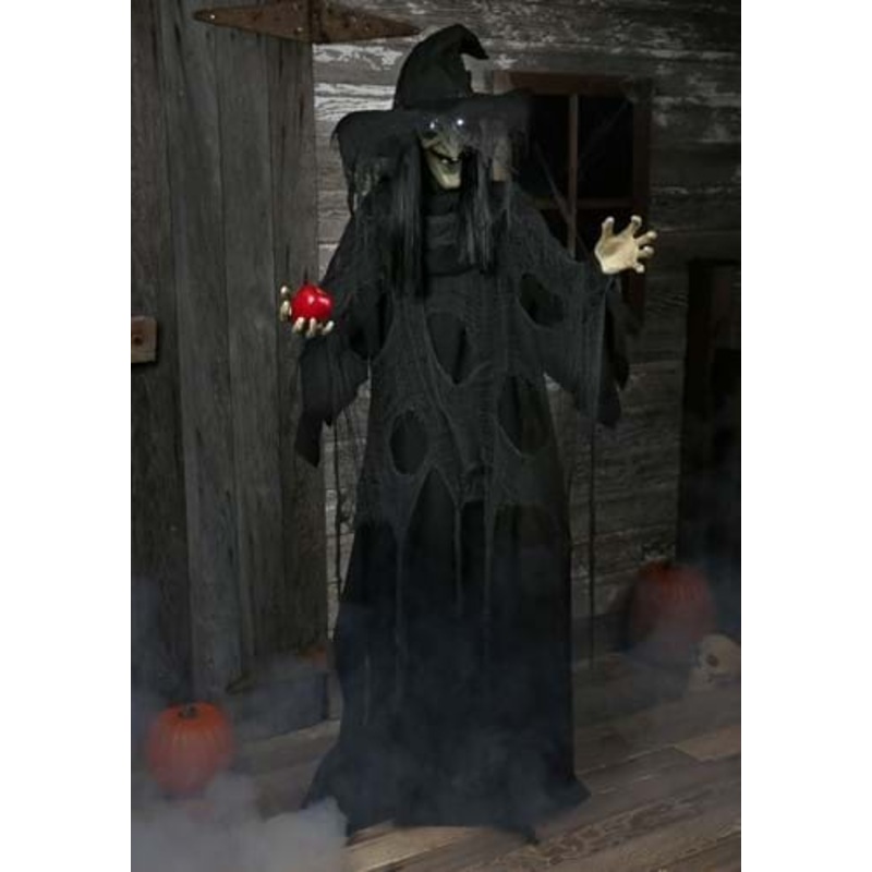 5.8FT Animated Standing Black Witch Decoration - Scream Saver Standard